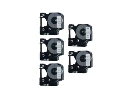 Kompatibilní páska s Dymo 45013, S0720530, 12mm x 7m cerný tisk / bílý podklad 5-PACK