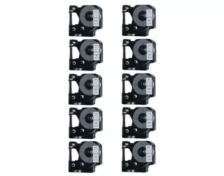 Kompatibilní páska s Dymo 45013, S0720530, 12mm x 7m cerný tisk / bílý podklad 10-PACK