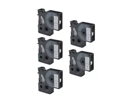 Kompatibilní páska s Dymo 40913, S0720680 / 40913, 9mm x 7m cerný tisk / bílý podklad 5-PACK