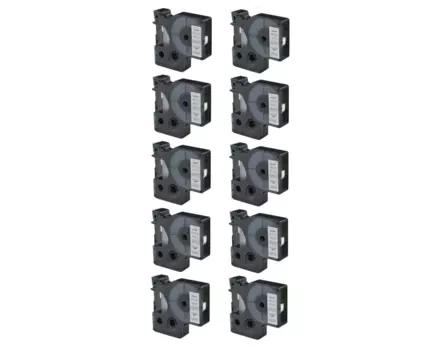 Kompatibilní páska s Dymo 40913, S0720680 / 40913, 9mm x 7m cerný tisk / bílý podklad 10-PACK