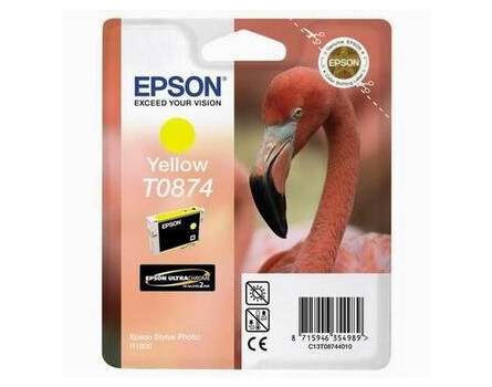  Inkoustová cartridge Epson Stylus Photo R1900, C13T08744010, žlutá, 1*11,4ml, O